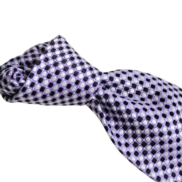⚡️BUY 3 for $35⚡️ Hathaway Tie 100% Silk, Pink, Purple & Black Polka Dot - Picture 6 of 6